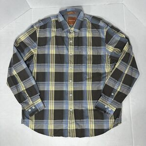 TOMMY BAHAMA MENS 100% COTTON  Plaid Shirt Blue Grey Button Down SZ XL